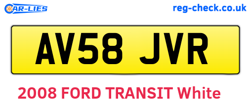 AV58JVR are the vehicle registration plates.