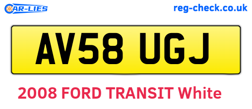 AV58UGJ are the vehicle registration plates.