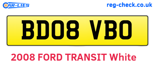 BD08VBO are the vehicle registration plates.
