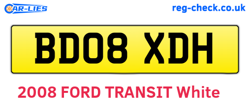 BD08XDH are the vehicle registration plates.
