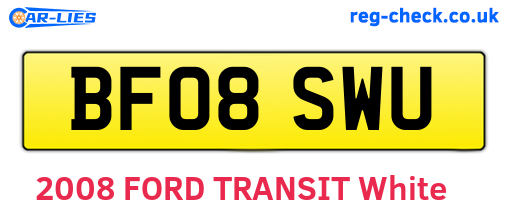 BF08SWU are the vehicle registration plates.