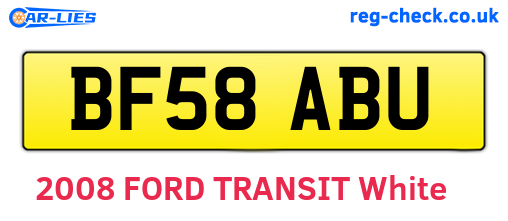 BF58ABU are the vehicle registration plates.