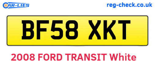 BF58XKT are the vehicle registration plates.