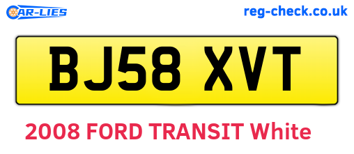 BJ58XVT are the vehicle registration plates.
