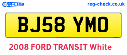 BJ58YMO are the vehicle registration plates.
