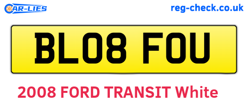BL08FOU are the vehicle registration plates.