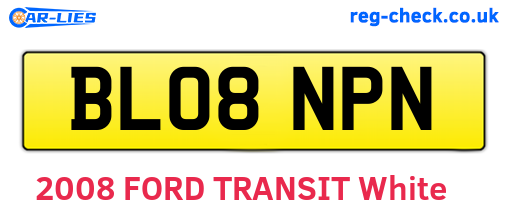 BL08NPN are the vehicle registration plates.