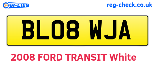 BL08WJA are the vehicle registration plates.