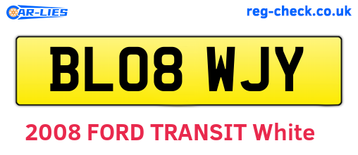 BL08WJY are the vehicle registration plates.