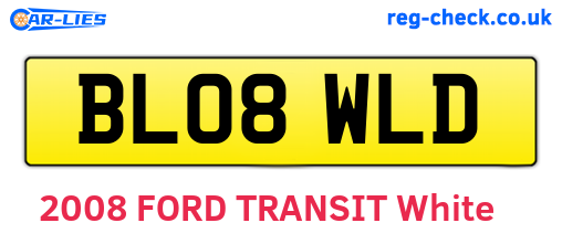 BL08WLD are the vehicle registration plates.