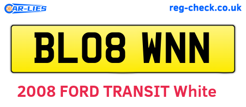 BL08WNN are the vehicle registration plates.