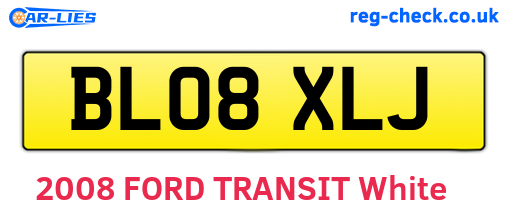 BL08XLJ are the vehicle registration plates.