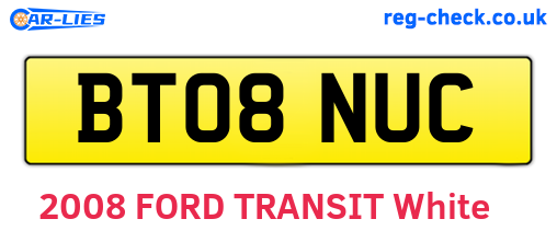 BT08NUC are the vehicle registration plates.
