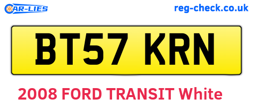 BT57KRN are the vehicle registration plates.