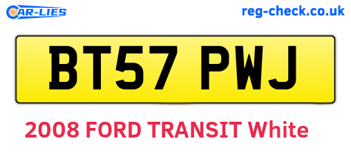 BT57PWJ are the vehicle registration plates.