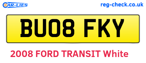 BU08FKY are the vehicle registration plates.