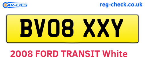 BV08XXY are the vehicle registration plates.