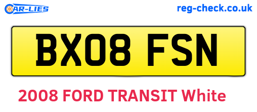 BX08FSN are the vehicle registration plates.
