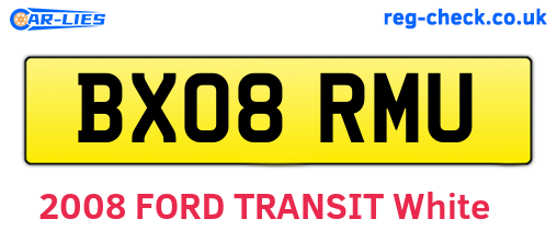 BX08RMU are the vehicle registration plates.