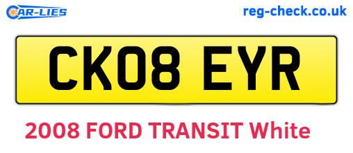 CK08EYR are the vehicle registration plates.