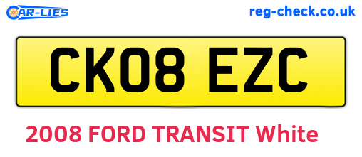 CK08EZC are the vehicle registration plates.