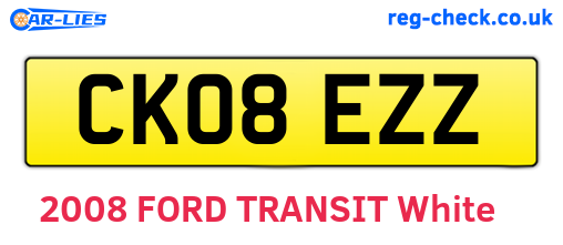 CK08EZZ are the vehicle registration plates.