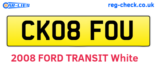 CK08FOU are the vehicle registration plates.