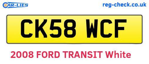 CK58WCF are the vehicle registration plates.