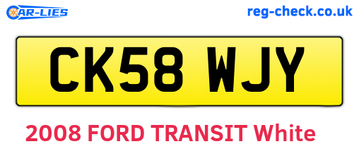 CK58WJY are the vehicle registration plates.