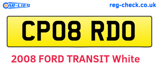 CP08RDO are the vehicle registration plates.
