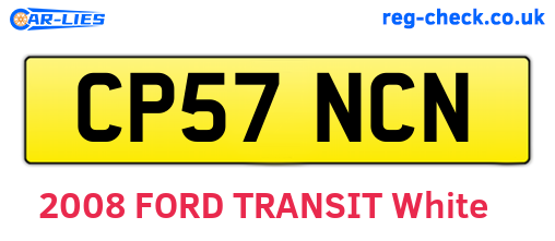 CP57NCN are the vehicle registration plates.