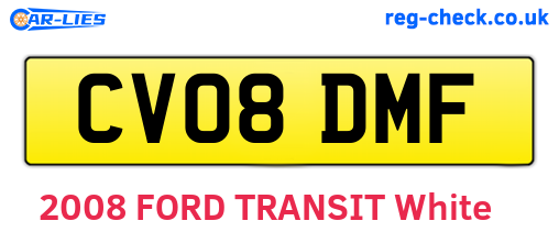CV08DMF are the vehicle registration plates.