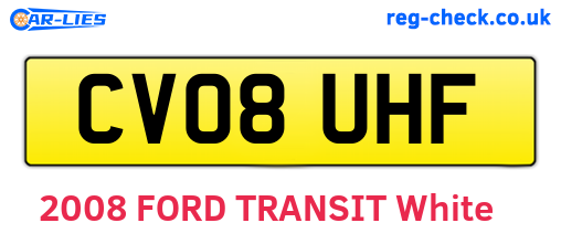 CV08UHF are the vehicle registration plates.