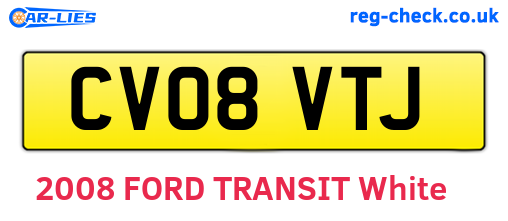 CV08VTJ are the vehicle registration plates.