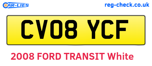CV08YCF are the vehicle registration plates.