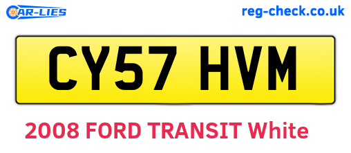 CY57HVM are the vehicle registration plates.