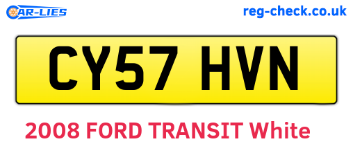CY57HVN are the vehicle registration plates.