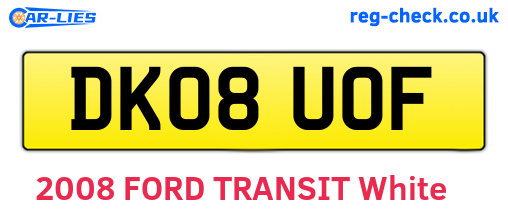 DK08UOF are the vehicle registration plates.