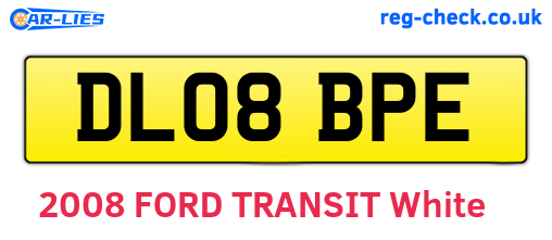 DL08BPE are the vehicle registration plates.