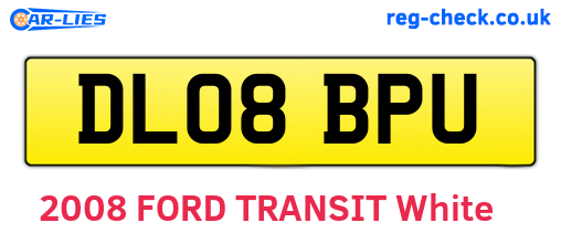 DL08BPU are the vehicle registration plates.