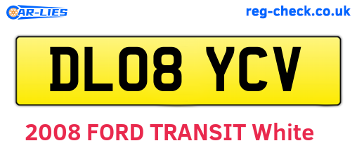 DL08YCV are the vehicle registration plates.