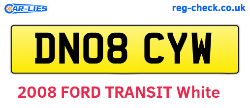 DN08CYW are the vehicle registration plates.