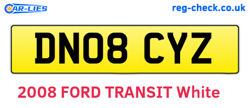 DN08CYZ are the vehicle registration plates.