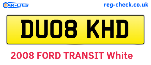 DU08KHD are the vehicle registration plates.
