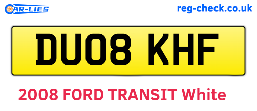 DU08KHF are the vehicle registration plates.
