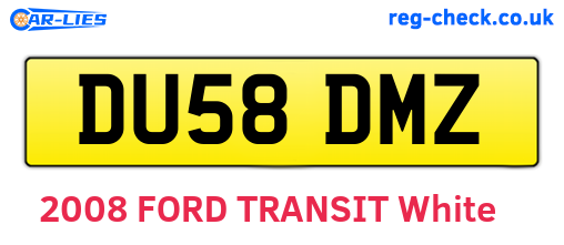 DU58DMZ are the vehicle registration plates.