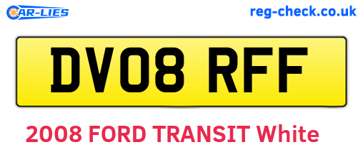DV08RFF are the vehicle registration plates.