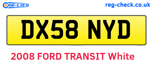 DX58NYD are the vehicle registration plates.
