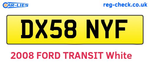 DX58NYF are the vehicle registration plates.