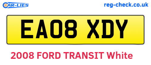 EA08XDY are the vehicle registration plates.